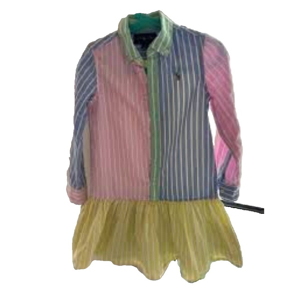 Girls Ralph Lauren striped Color Block Belted Dress. Size 12